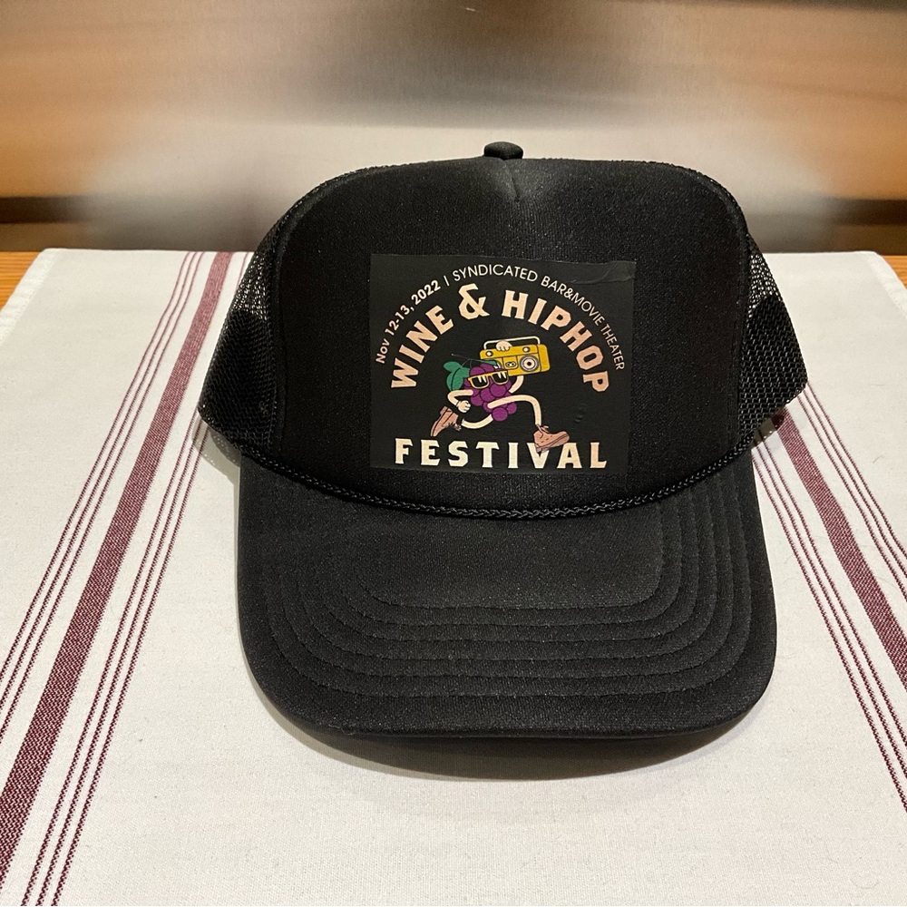 Brooklyn Wine & Hip Hop Festival 2022 OTTO Black Mesh SnapBack Trucker Hat Grape